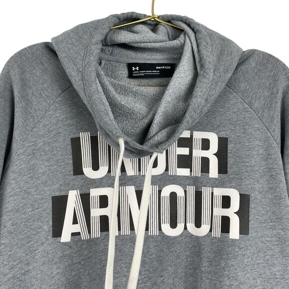 Under Armour Hoodie Womens Pullover Gray‎ Drawstring Sweatshirt 70 - Picture 3 of 7